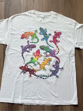 Eckler 95 Dolphin Tshirt co with Colorful Gecko Print - Pets Reptile size xl